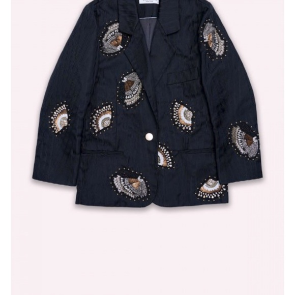 VIVIENNE HU butterfly embroidered suede jacket - Picture 1 of 5